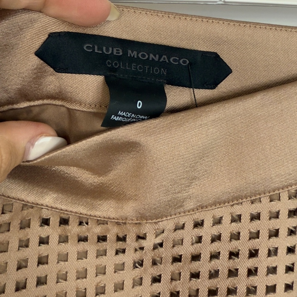 Club Monaco Beige Perforated Mini Skirt - Picture 5 of 8